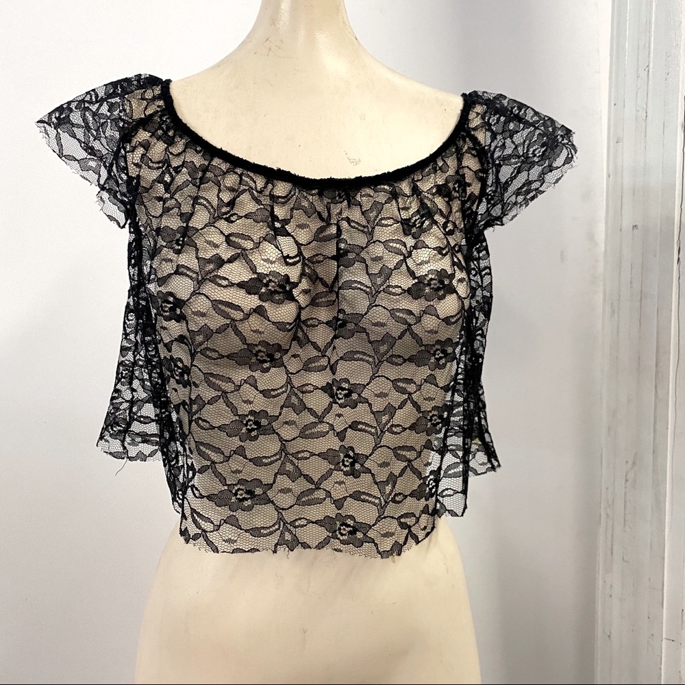Black Lace Crop Top